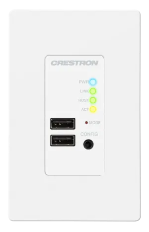 Crestron USB-EXT-2-REMOTE-1G-W — Kategoriye Göre USB Kablo Genişletici Duvar Plakası, Uzaktan Kumanda, Beyaz
