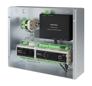 Crestron ZUML-CENCN-SWPOE-5 — Ethernet'ten Cresnet® Köprüsü'ne ve 5 Bağlantı Noktalı PoE Ağ Anahtarına sahip Zum® Aydınl