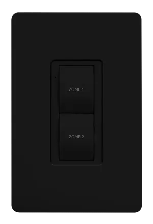 Crestron ZUMLINK-BTN2-B — Zum® Işık Kontrol Tuş Takımları için Çerçeveli İki Düğme Ağacı (ZUMLINK-KP), Ped Baskılı, Siya