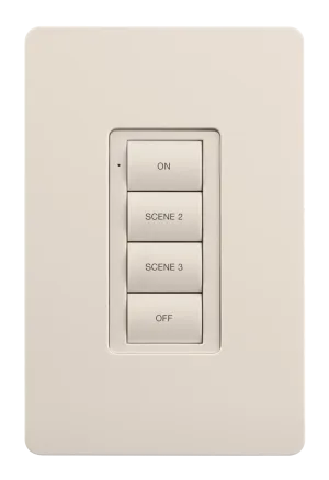 Crestron ZUMLINK-BTN4-A — Zum® Işık Kontrol Tuş Takımları için Çerçeveli Dört Düğmeli Ağaç (ZUMLINK KP), Tampon Baskılı,