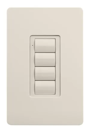 Crestron ZUMLINK-BTN4-A BLANK — Zum® Işık Kontrol Tuş Takımları için Çerçeveli Dört Düğme Ağacı (ZUMLINK KP), Boş, Badem