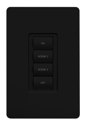 Crestron ZUMLINK-BTN4-B — Zum® Işık Kontrol Tuş Takımları için Çerçeveli Dört Düğme Ağacı (ZUMLINK KP), Ped Baskılı, Siy