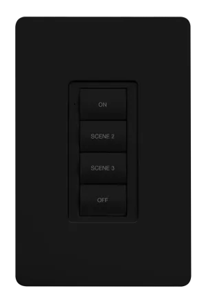 Crestron ZUMLINK-BTN4-B — Zum® Işık Kontrol Tuş Takımları için Çerçeveli Dört Düğme Ağacı (ZUMLINK KP), Ped Baskılı, Siy