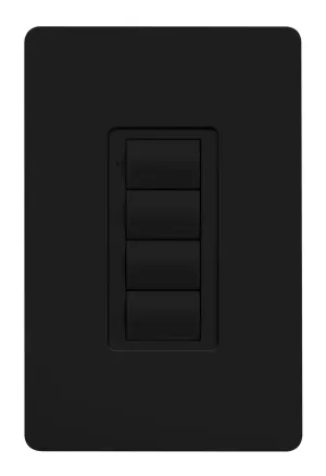 Crestron ZUMLINK-BTN4-B BLANK — Zum® Işık Kontrol Tuş Takımları için Çerçeveli Dört Düğme Ağacı (ZUMLINK KP), Boş, Siyah