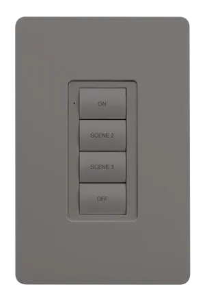 Crestron ZUMLINK-BTN4-G — Zum® Işık Kontrol Tuş Takımları için Çerçeveli Dört Düğme Ağacı (ZUMLINK KP), Ped Baskılı, Gri