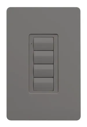 Crestron ZUMLINK-BTN4-G BLANK — Zum® Işık Kontrol Tuş Takımları için Çerçeveli Dört Düğme Ağacı (ZUMLINK KP), Boş, Gri [