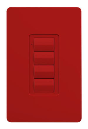 Crestron ZUMLINK-BTN4-R BLANK — Zum® Işık Kontrol Tuş Takımları için Çerçeveli Dört Düğme Ağacı (ZUMLINK KP), Boş, Kırmı