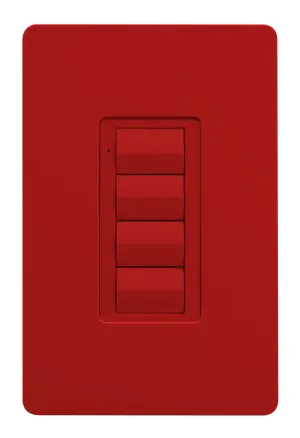 Crestron ZUMLINK-BTN4-R BLANK — Zum® Işık Kontrol Tuş Takımları için Çerçeveli Dört Düğme Ağacı (ZUMLINK KP), Boş, Kırmı