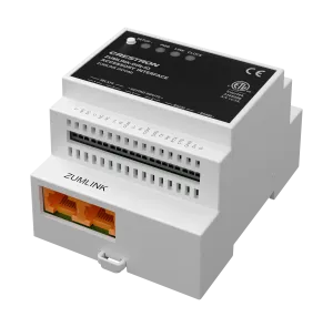 Crestron ZUMLINK-DIN-IO — Zum® Aydınlatma Kontrolü için Bağımsız Zaman Saatli DIN Ray Entegrasyon Modülü
